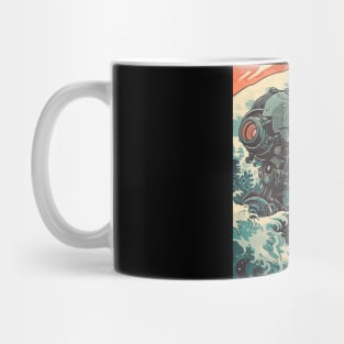 Mechadroid and the great wave Mug